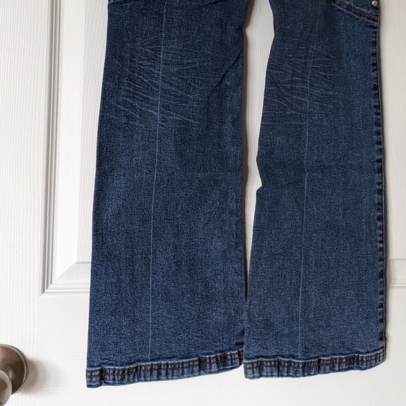 Vtg REVOLT USA Jeans Decorated w/Metal Studs & Faux Gems -Flared Bottom Boot Cut - Picture 8 of 14